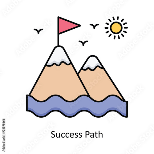 Success Path vector filled outline Icon Design illustration. Graphic Design Symbol on White background EPS 10 File photo