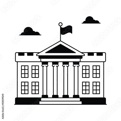 The official residence and workplace of the President of the United States, The white house vector design