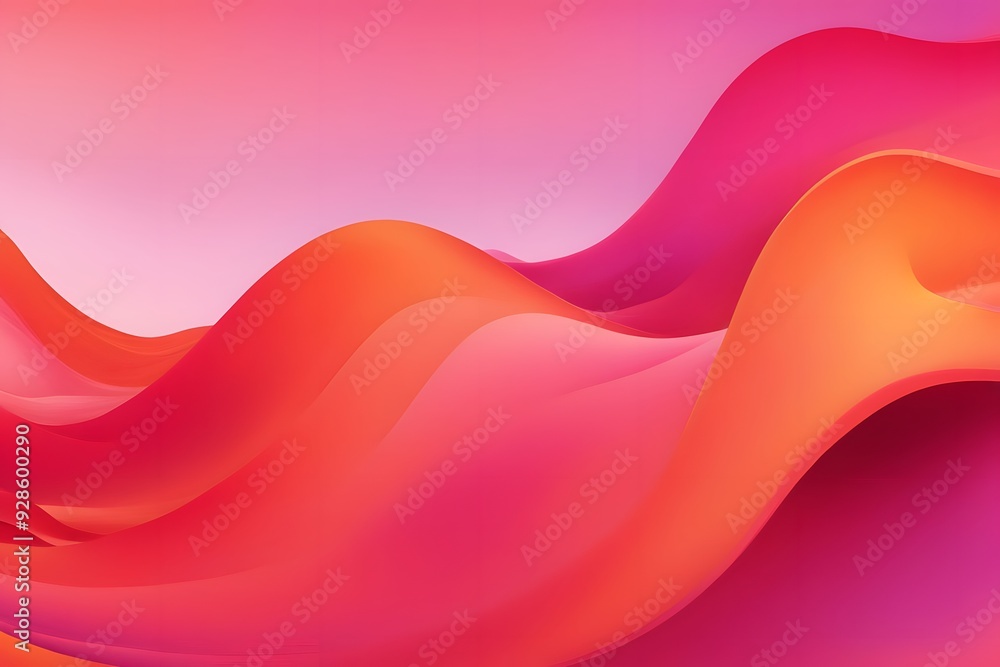 Bright colorful waves in a gradient of red orange and yellow with a warm cheerful vibe, AI Generated Bright colorful waves in a gradient of red orange and yellow with a warm cheerful vibe, AI Generated