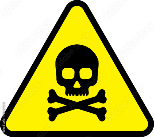 Yellow triangle warning biohazard, radioactive, nuclear and toxic sign icons set. Biohazard, chemical hazard warning triangular vector symbol stickers. Caution danger sign.