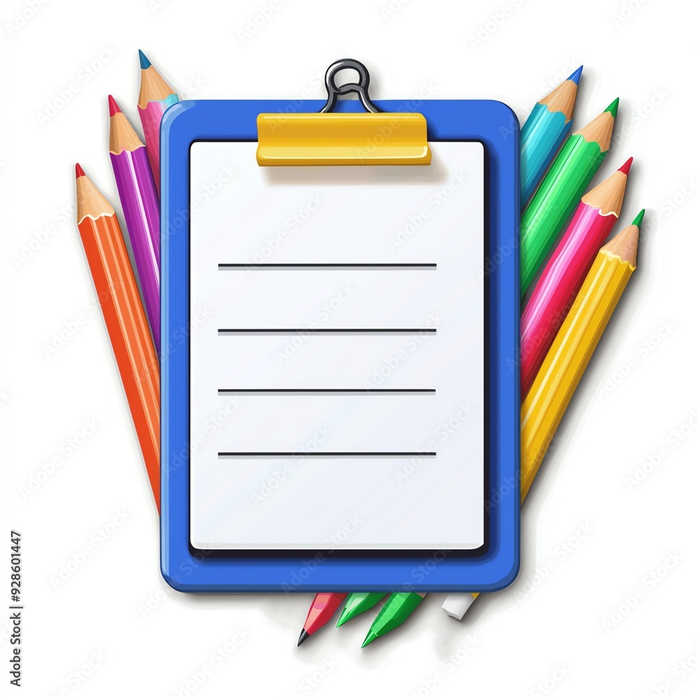 Clipboard with pen and blank paper for notes or to do list. Clipboard with pen and blank paper for notes or to do list.