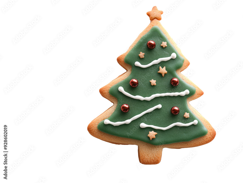 A festive Christmas cookie shaped like a tree, decorated with green icing and colorful sprinkles, perfect for holiday celebrations. A festive Christmas cookie shaped like a tree, decorated with green icing and colorful sprinkles, perfect for holiday celebrations.