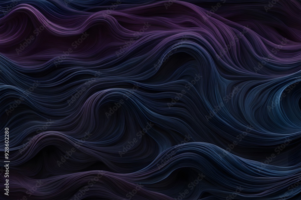 Deep rich waves in dark blues purples and blacks with a luxurious velvety texture, Ai Generated Deep rich waves in dark blues purples and blacks with a luxurious velvety texture, Ai Generated