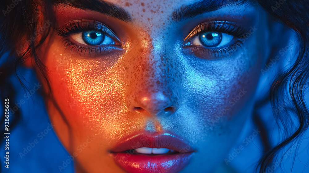 A woman with blue eyes and red hair A woman with blue eyes and red hair
