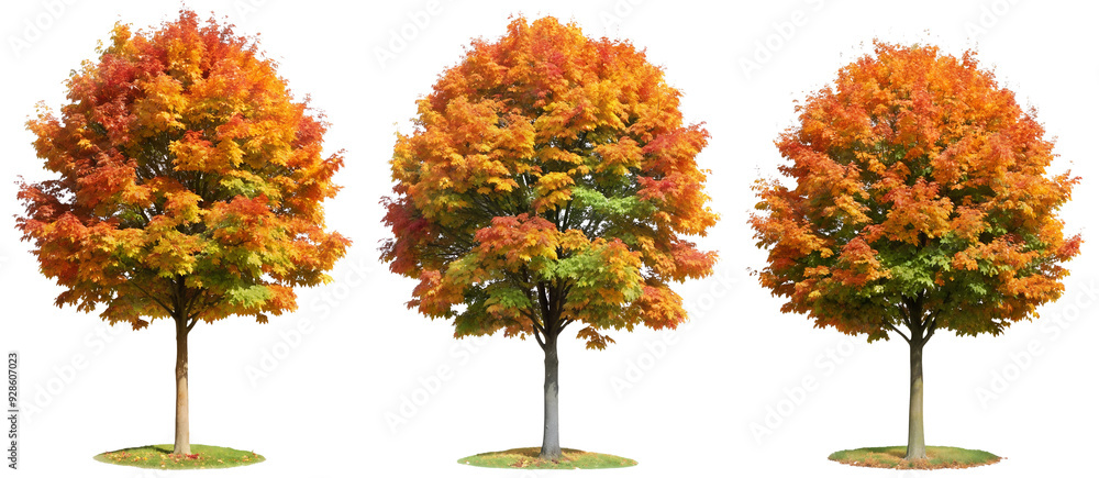 Set of trees on a transparent background with yellow leaves. Concept of plants and flowers. Set of trees on a transparent background with yellow leaves. Concept of plants and flowers.