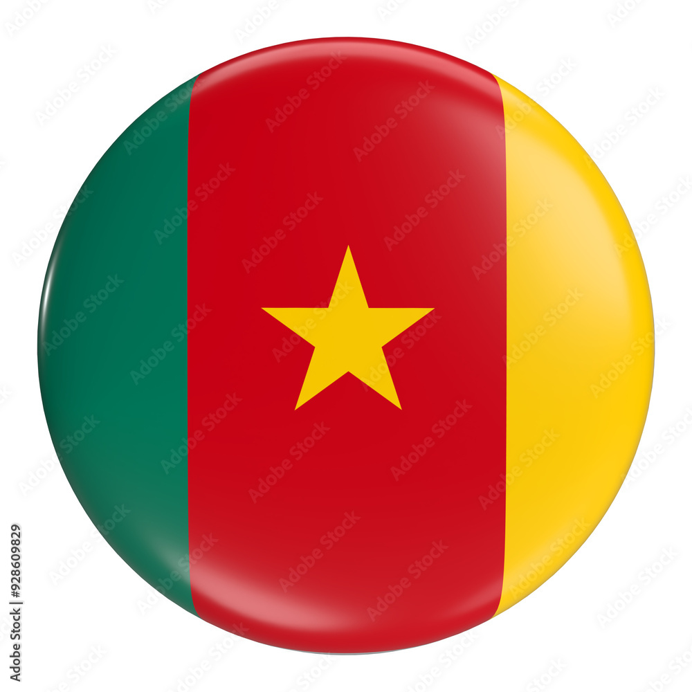 Cameroon round flag icon with transparent background. Africa Cup of Nations Cameroon round flag icon with transparent background. Africa Cup of Nations