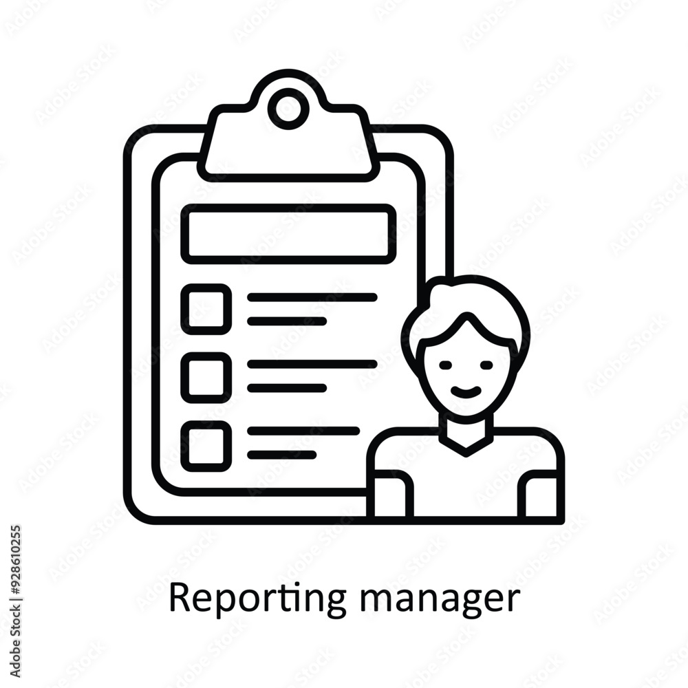 Reporting manager vector filled outline Icon Design illustration. Graphic Design Symbol on White background EPS 10 File Reporting manager vector filled outline Icon Design illustration. Graphic Design Symbol on White background EPS 10 File
