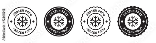 Frozen food product label set icon, vector illustration