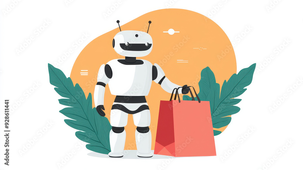 Fototapeta premium Customer interacting with a chatbot for product inquiries e-commerce convenience 