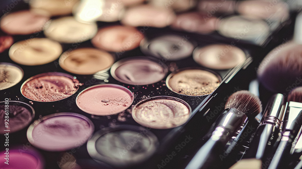Make-up cosmetic product, beauty products and cosmetics swatch sample flatlay, various makeup brand tools as glamour fashion night out background idea Make-up cosmetic product, beauty products and cosmetics swatch sample flatlay, various makeup brand tools as glamour fashion night out background idea