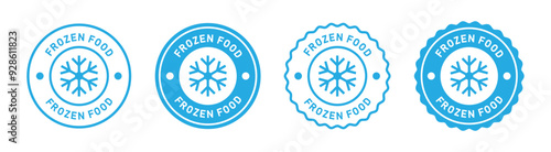 Frozen food product label set icon, vector illustration
