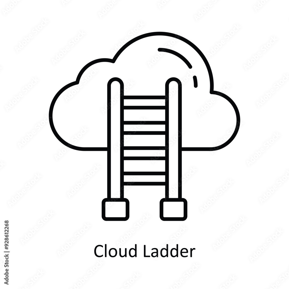 Cloud Ladder vector filled outline Icon Design illustration. Graphic Design Symbol on White background EPS 10 File Cloud Ladder vector filled outline Icon Design illustration. Graphic Design Symbol on White background EPS 10 File