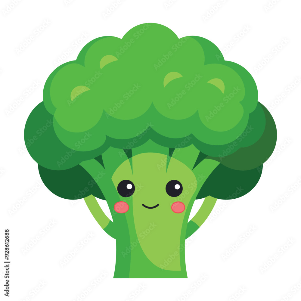 Fototapeta premium cartoon illustration of a broccoli