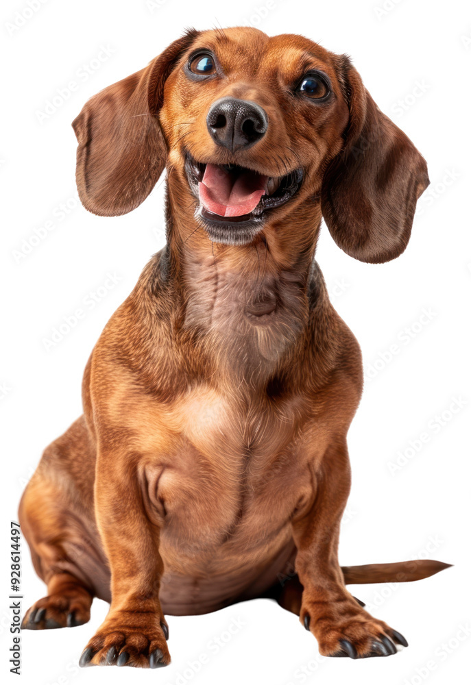 PNG Happy dachshund on white background PNG Happy dachshund on white background
