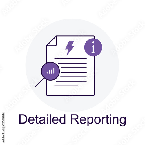 Detailed Reporting in Electronic Engineering icon with editable stroke.