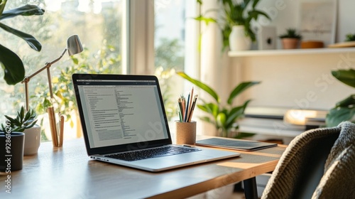Wallpaper Mural Clean and organized workspace with a simple desk setup, including a laptop and a few personal items. Torontodigital.ca