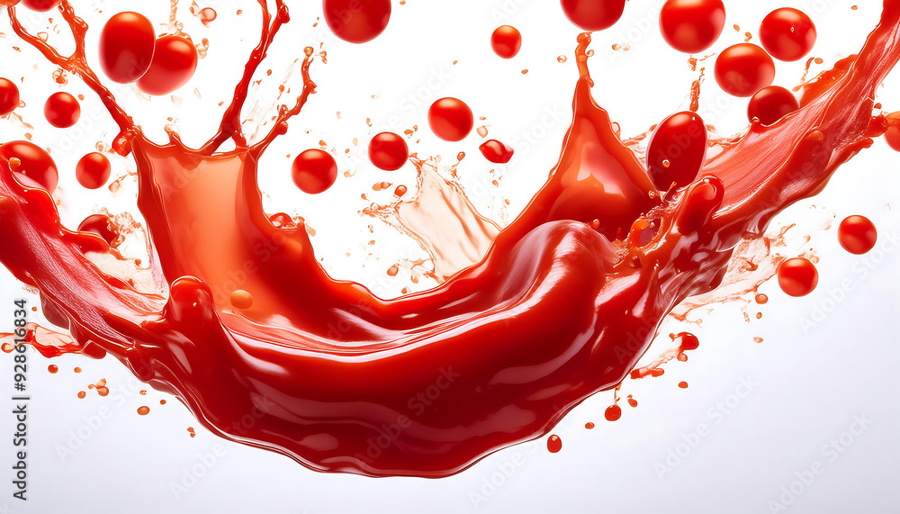flying splash red tomato ketchup creating seamless pattern pristine white background flying splash red tomato ketchup creating seamless pattern pristine white background