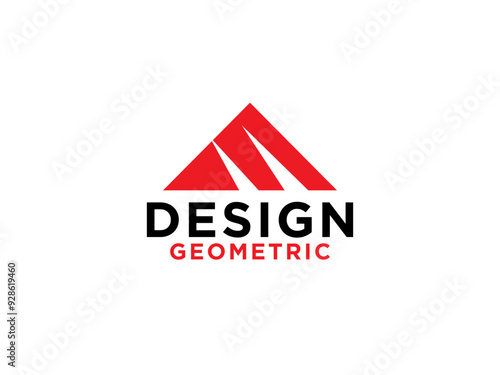 Abstract Mountain Logo. Geometric Shape Initial Letter M isolated on White Background. Usable for Business and Branding Logos.