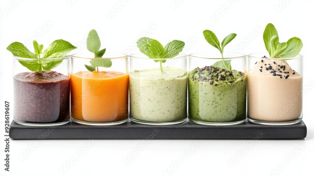 A vibrant display of healthy smoothies in clear glasses, showcasing a variety of colors and fresh ingredients. A vibrant display of healthy smoothies in clear glasses, showcasing a variety of colors and fresh ingredients.