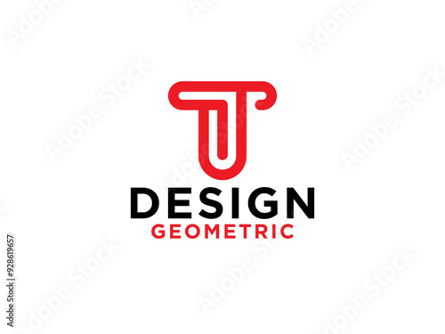 Initial Letter T Logo. Monogram Linear Style isolated on White Background. Usable for Business and Branding Logos.