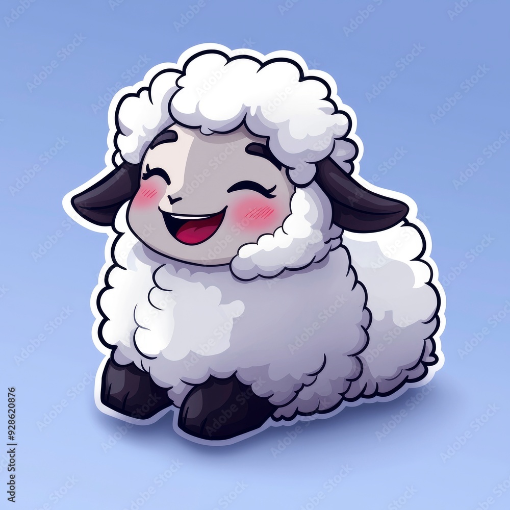 Cute Cartoon Lamb with a Big Smile Cute Cartoon Lamb with a Big Smile