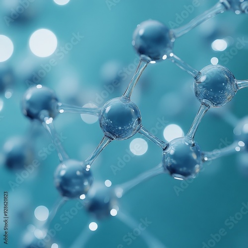 Abstract Molecular Science Background in Blue Tones