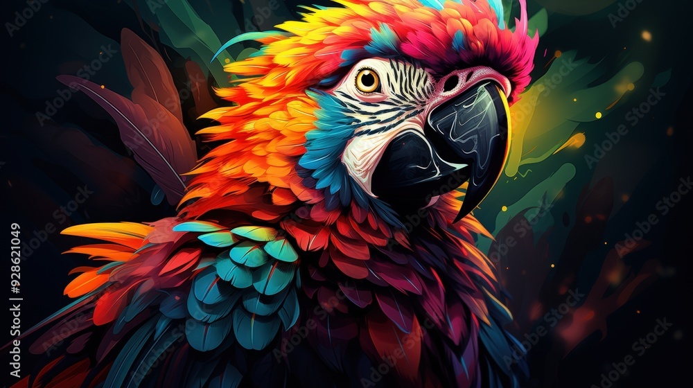 Obraz premium Vibrant Macaw Portrait