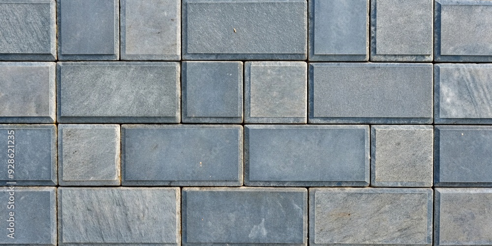 Fototapeta premium Rectangular bluestone pavers in a running bond pattern , bluestone, pavers, running bond, pattern, hyper realistic