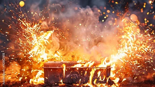 Battery fire explosion