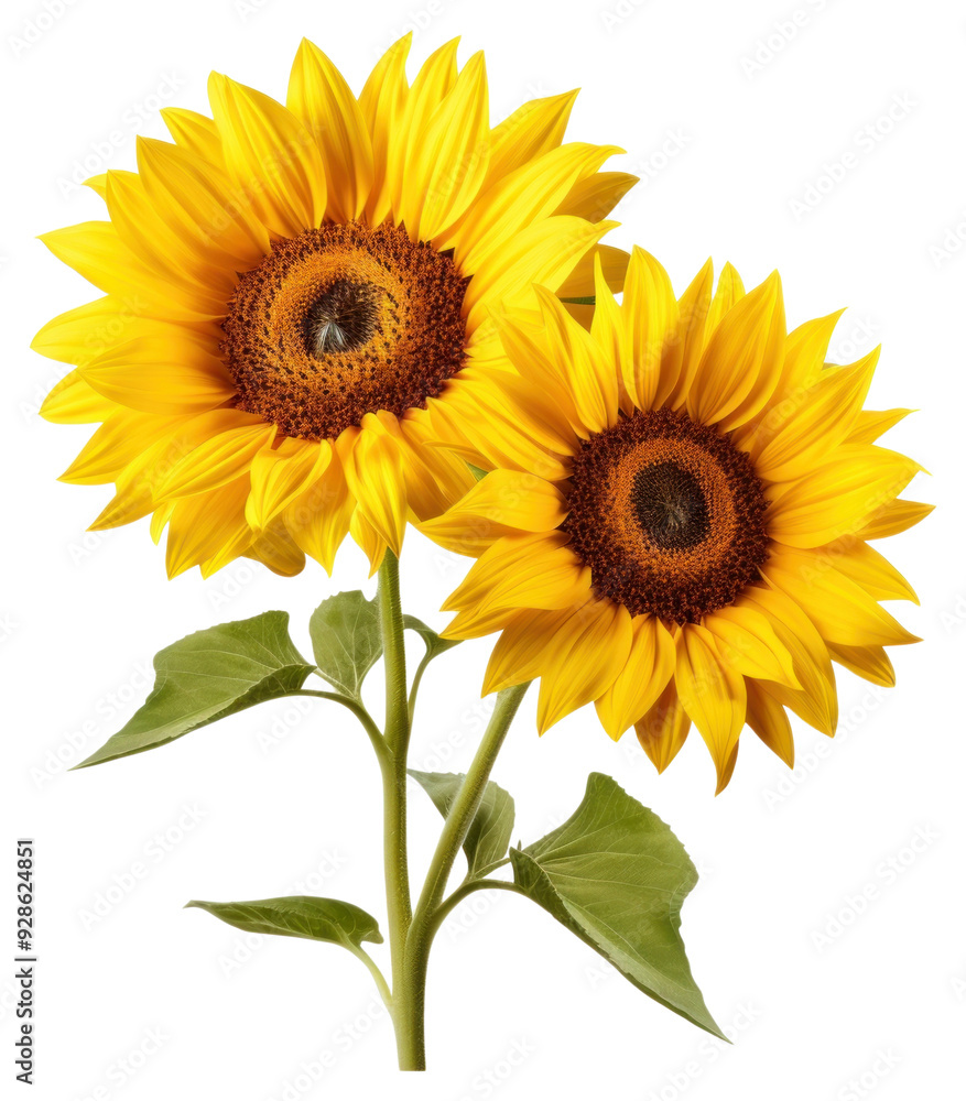 Fototapeta premium PNG Bright yellow sunflowers in bloom