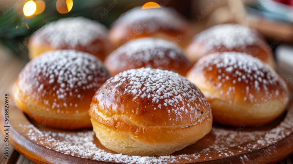 Hanukkah sufganiyot food background illustration generated by ai Hanukkah sufganiyot food background illustration generated by ai