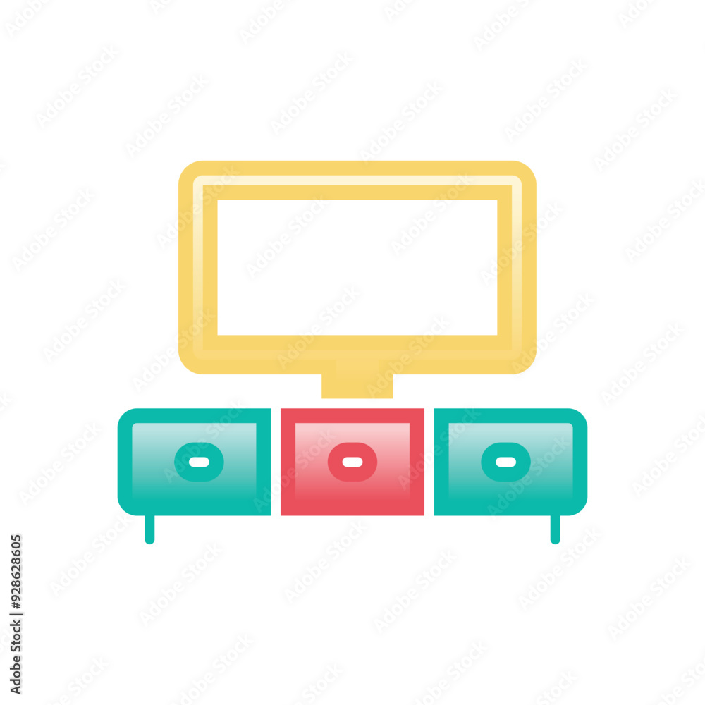 Tv Table vector icon