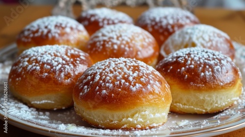 Wallpaper Mural Hanukkah sufganiyot food background illustration generated by ai Torontodigital.ca