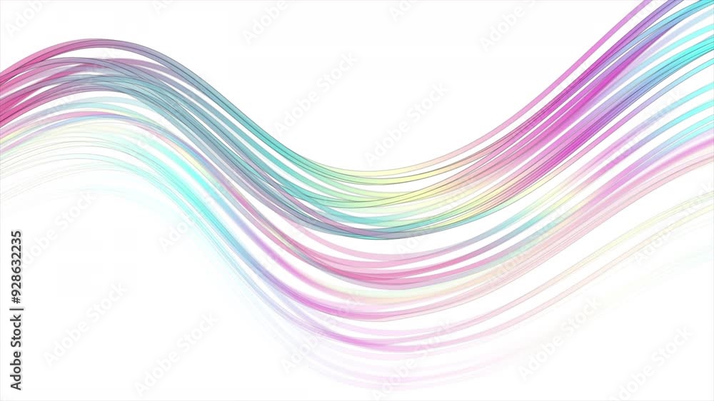 Abstract concept background with holographic curved waves and black outlines. Seamless looping motion design. Video animation Ultra HD 4K 3840x2160 Abstract concept background with holographic curved waves and black outlines. Seamless looping motion design. Video animation Ultra HD 4K 3840x2160