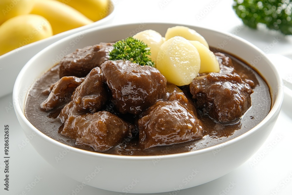 Wet Gudeg, This version has a more liquid consistency, as it is cooked with more coconut milk. isolated on white background
