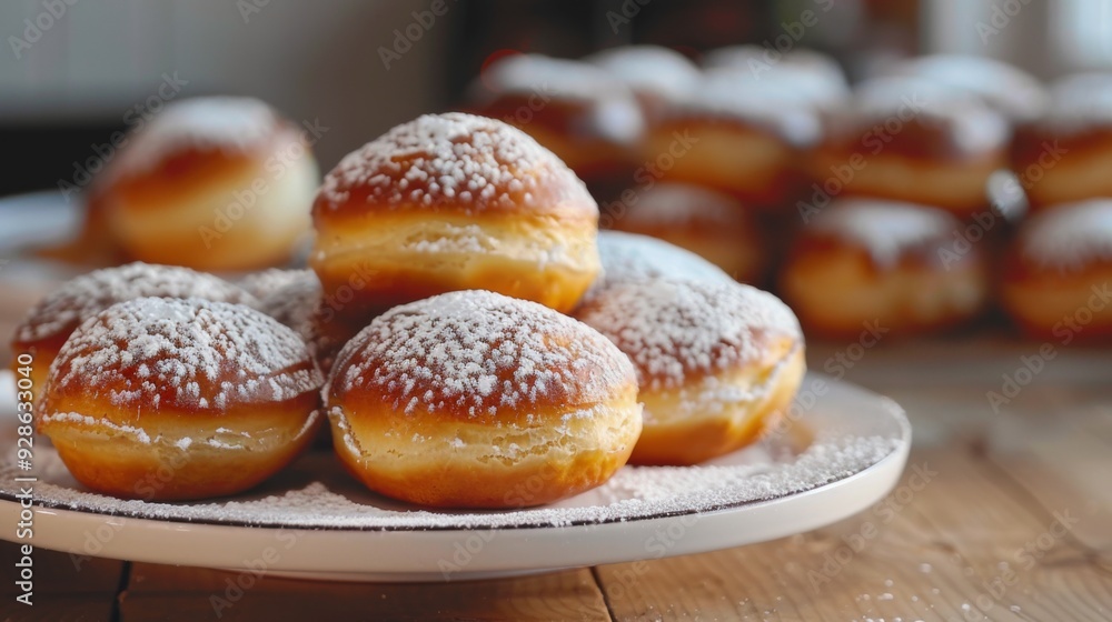 Hanukkah sufganiyot food background illustration generated by ai Hanukkah sufganiyot food background illustration generated by ai