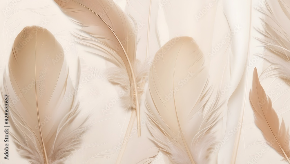 Soft Beige Feather Background: Aesthetic and Serene Wallpaper Design Soft Beige Feather Background: Aesthetic and Serene Wallpaper Design