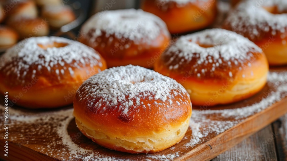 Hanukkah sufganiyot food background illustration generated by ai Hanukkah sufganiyot food background illustration generated by ai