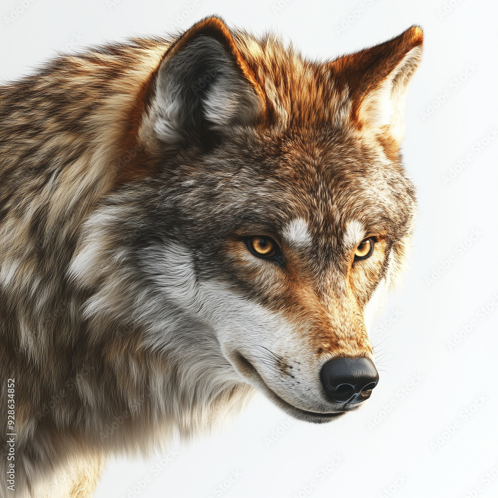 Closeup wolf in white background Closeup wolf in white background