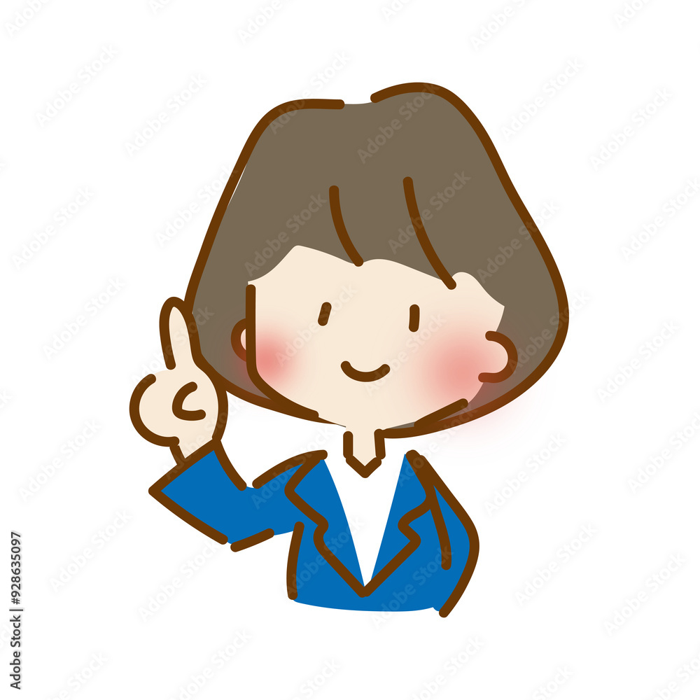 Obraz premium 指をさすゆるくて可愛い会社員の女性