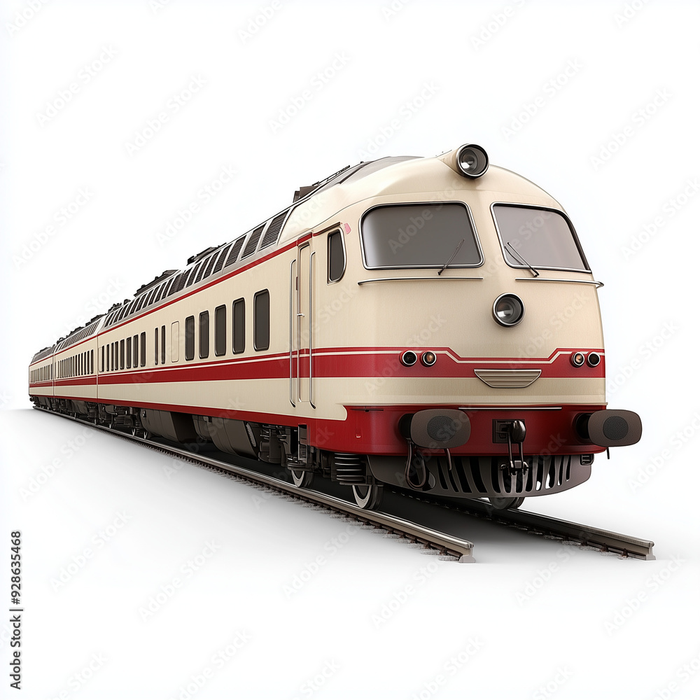 3D render Train in white background 3D render Train in white background