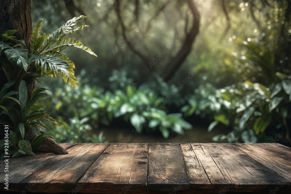 Wooden Table in Forest Wooden Table in Forest