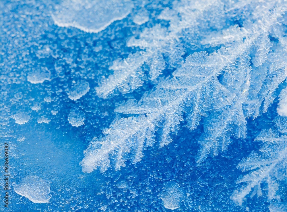 Fototapeta premium Frost Light Blue Wallpaper - Winter Nature Background