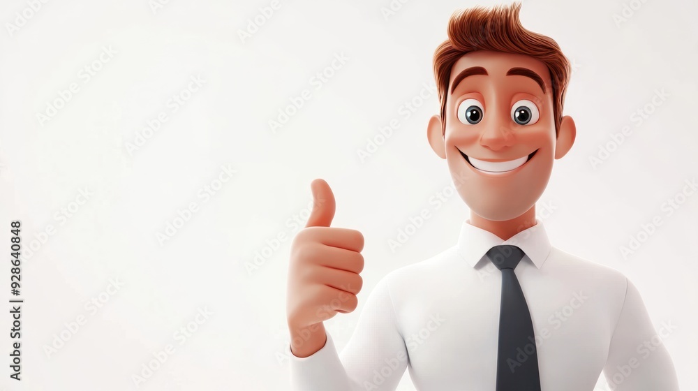 Smiling Cartoon Businessman Giving Thumbs Up Smiling Cartoon Businessman Giving Thumbs Up