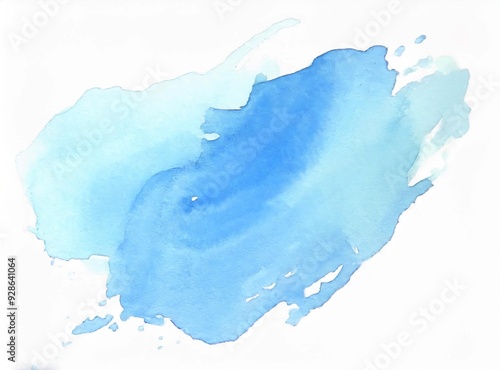 Light Blue Watercolor Paint On White Background For Design