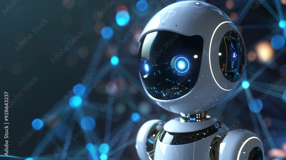 Fototapeta premium Modern design ai robot,New technologies of robotics.
