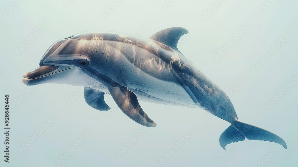 A bottlenose dolphin leaps gracefully through the water, its sleek body glistening in the sun. A bottlenose dolphin leaps gracefully through the water, its sleek body glistening in the sun.