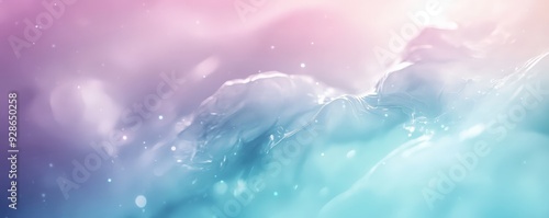 Soft and Dreamy Background with Gentle Turquoise and Pink Hues in Ethereal Flowing Design