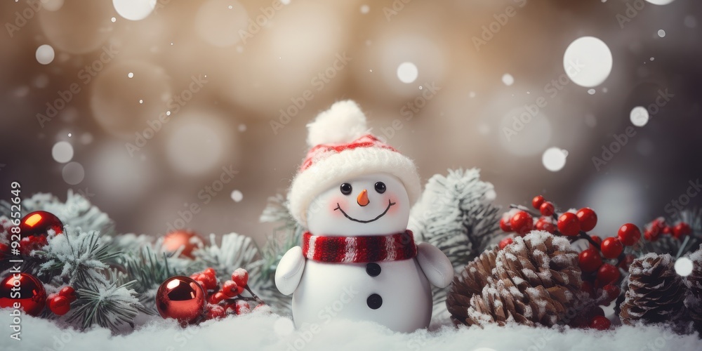 Smiling Snowman in a Winter Wonderland Smiling Snowman in a Winter Wonderland