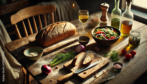 Rustic Bread and Fresh Salad: A Farm-to-Table Meal